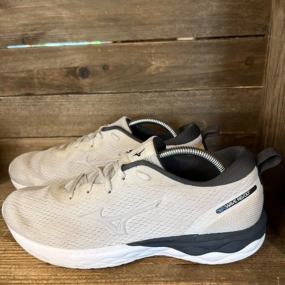 Womens Mizuno Wave Revolt White Athletic Running Sneakers Shoes‎ Size 11 M GUC